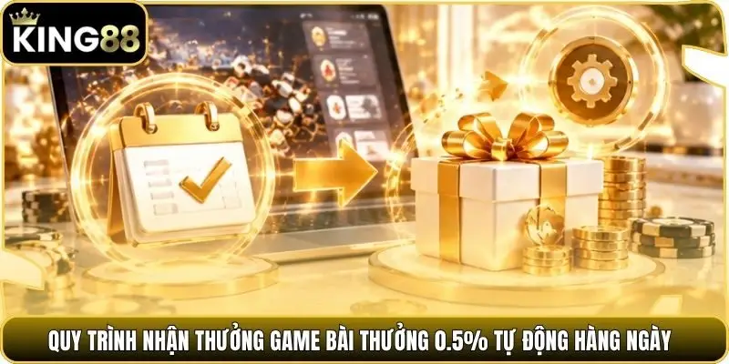 Quy trình nhận thưởng game bài thưởng 0.5% tự động hàng ngày